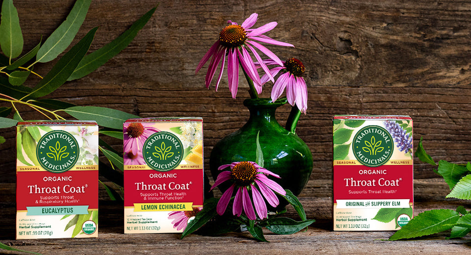 Lineup of our Throat Coat teas