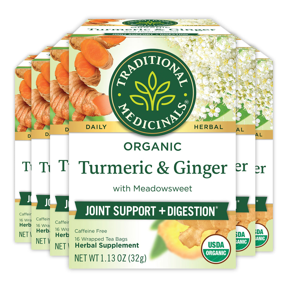 organic turmeric & ginger with meadowsweet