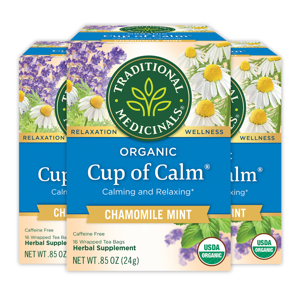 Cup of Calm  Chamomile Mint packages