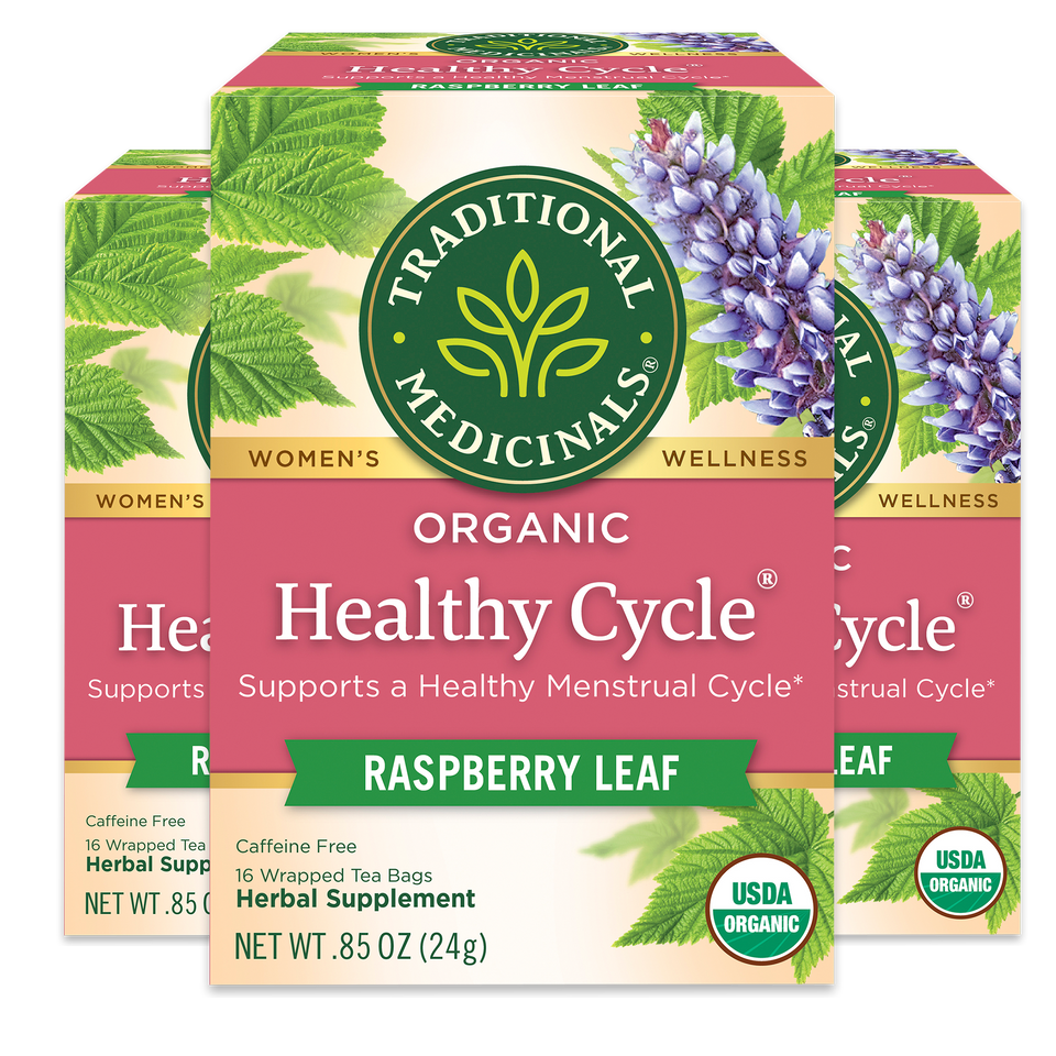 Healthy Cycle Raspberry Leaf packages